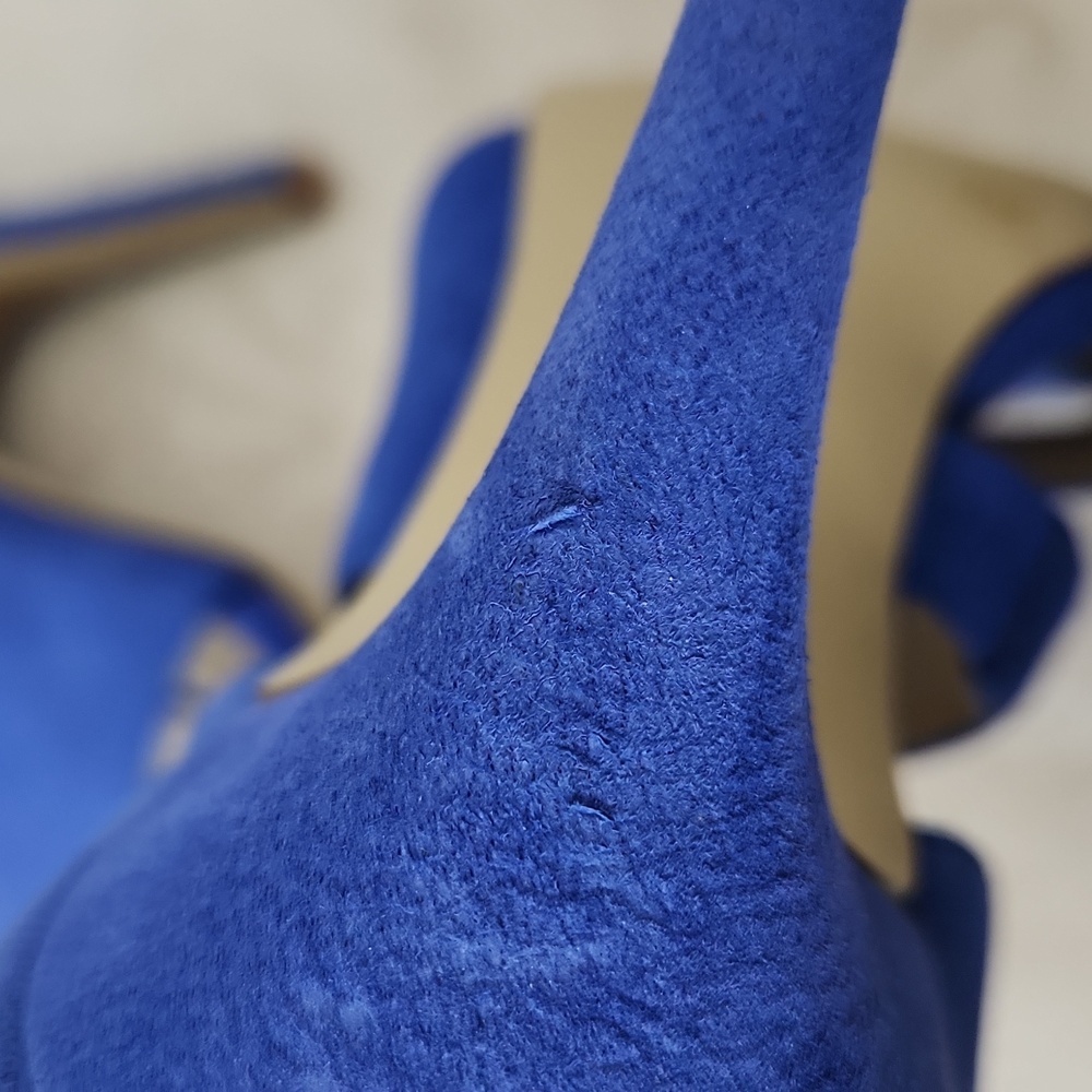 INC International Concepts bright cobalt blue stiletto statement heels size 9.5 - Picture 11 of 16